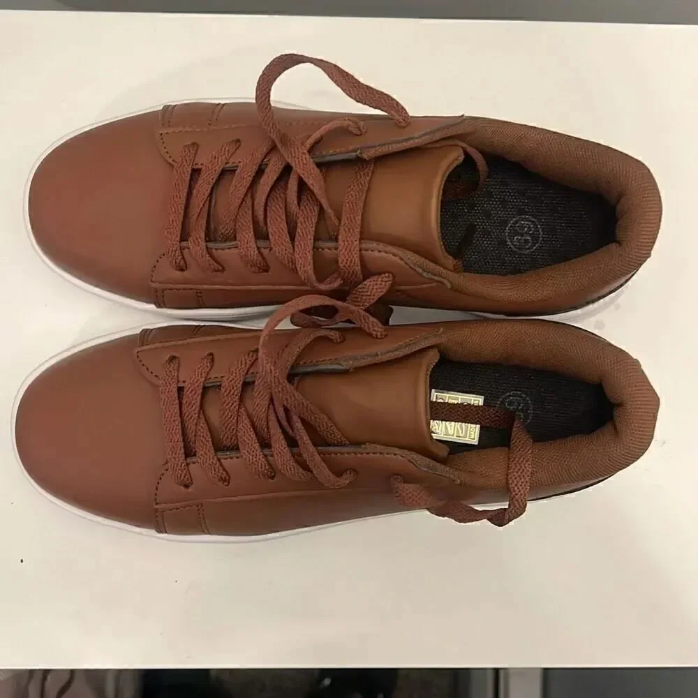 Unbranded Men's Brown Fashion Classic Solid Lace Up Sneaker Shoes Size 39